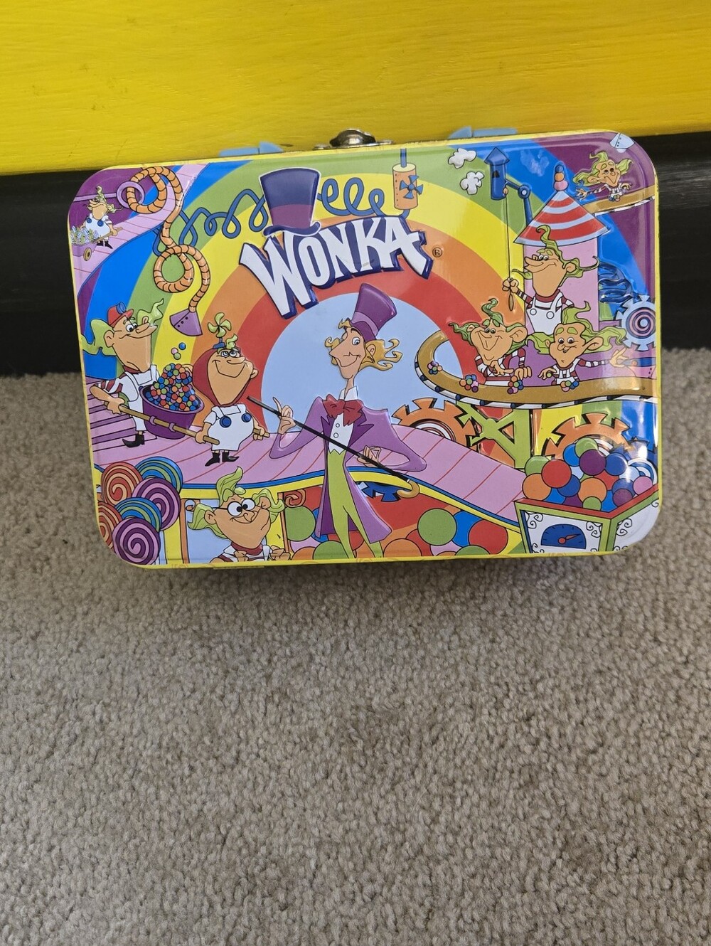 Collectible WILLY WONKA Metal  Lunch Box The Candy Factory